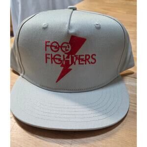 Foo Fighters Snapback Hat Tan Beige Red Lightning Bolt Logo NWT Official Merch